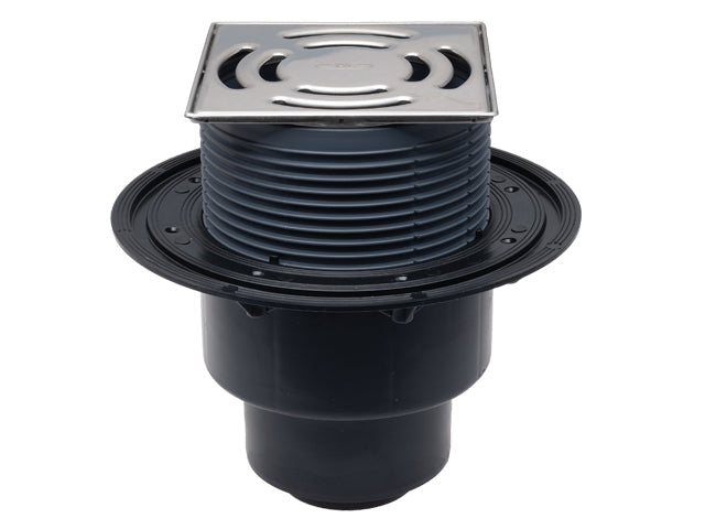 HL3100Pr – Podni slivnik sa suvim sifonom PRIMUS, INOX ram i rešetka, DN50/75/110