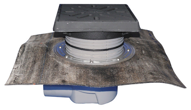 HL615.1H – Horizontalni dvorišni slivnik sa bitumen prirubnicom, livenim ramom i rešetkom, DN110, klasa B