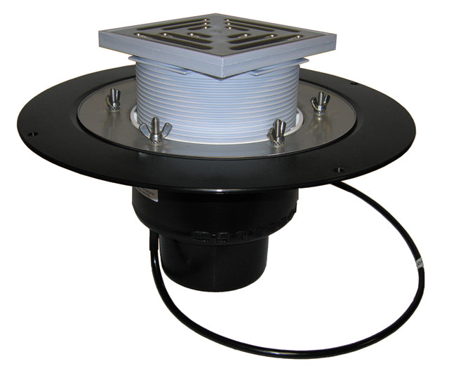 Vertikalni krovni slivnik sa grejačem i inox prstenom – HL62.1B/2