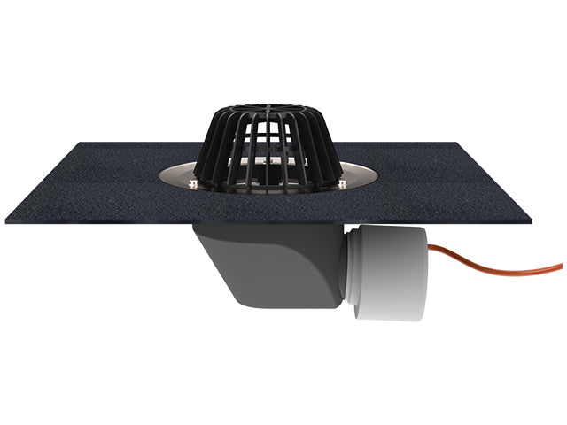 Horizontalni krovni slivnik sa bitumenskom kragnom i grejačem – HL64.1H